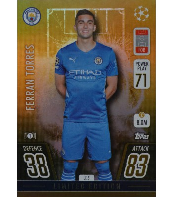 Topps Match Attax Champions League 2021/2022 GOLD Limited Edition Ferran Torres (Manchester City)